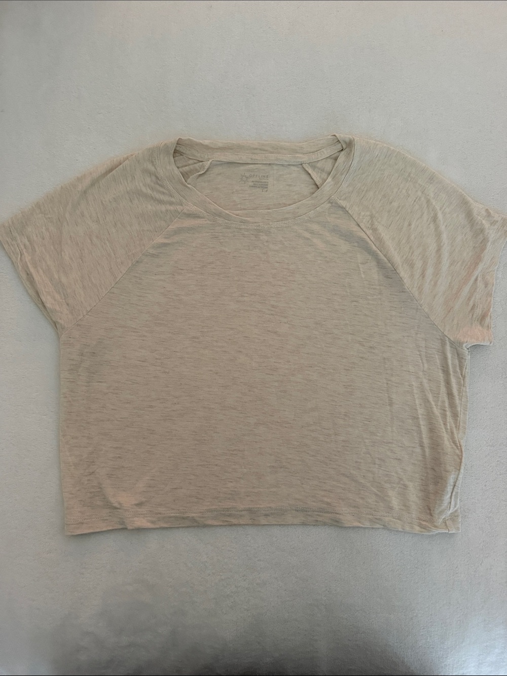 Women's Short Sleeve Crewneck Tee in Light Beige